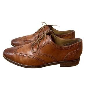 Cole Haan Men's 10 Grand OS Wingtip Oxfords LEATHER Dress Shoes Brown